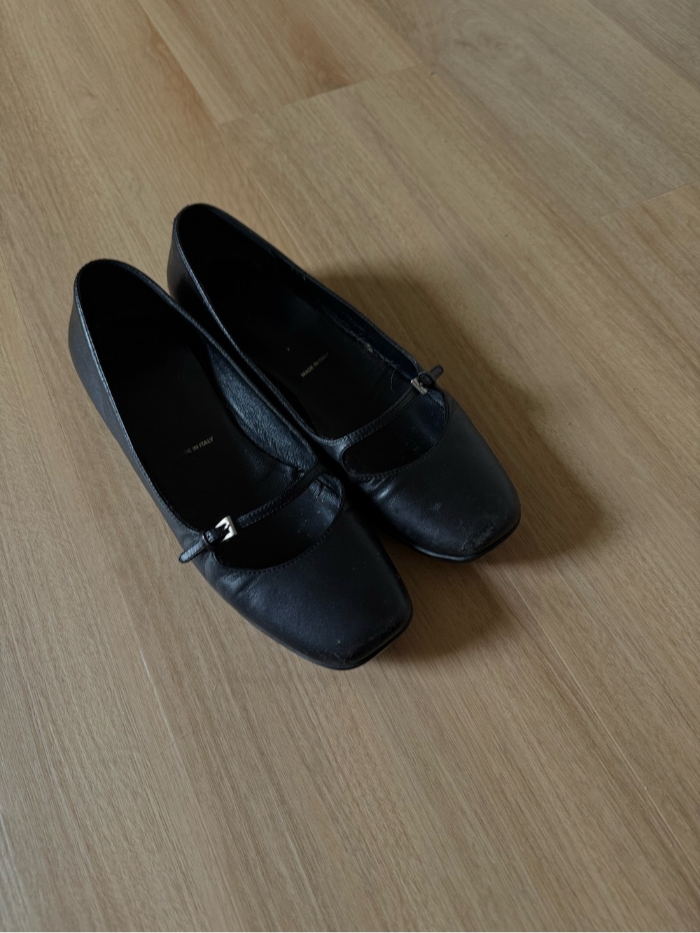 Prada Black Leather Mary Jane Flats for Women - Picture 1 of 5